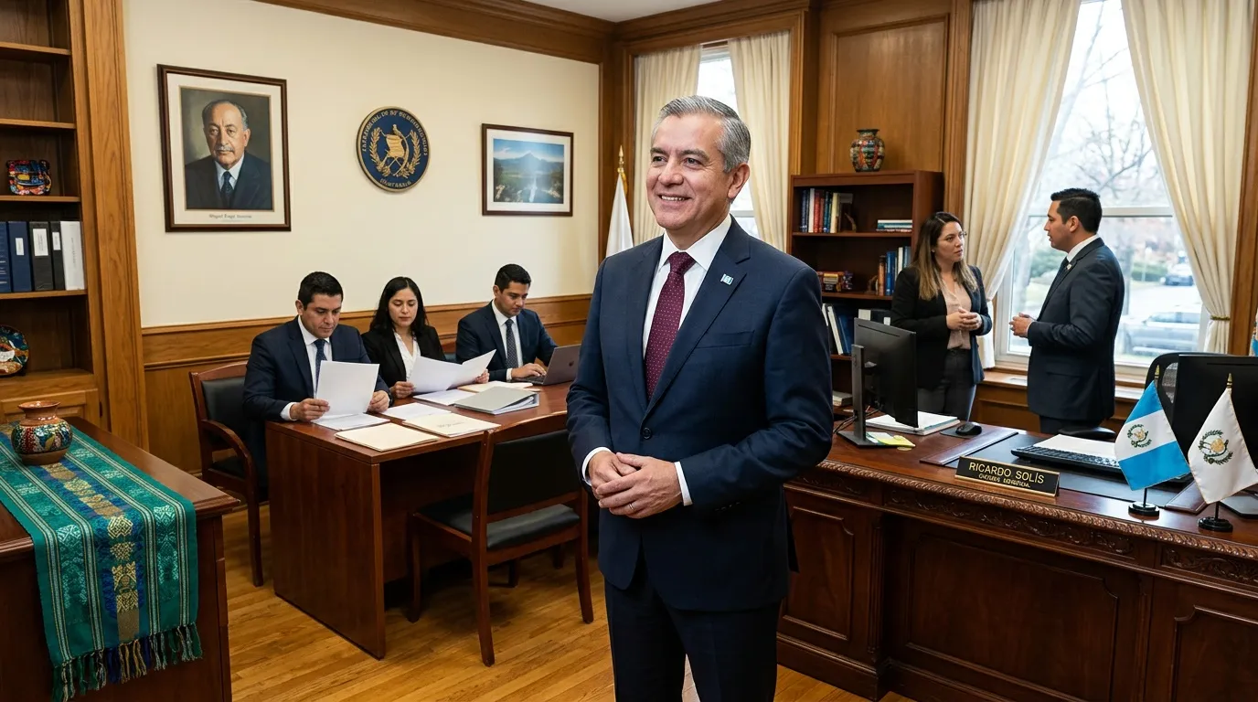 Homme en costume dans un bureau officiel avec collaborateurs